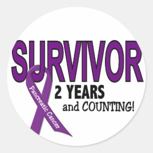 Sticker Rond Cancer pancréatique 2 ans SURVIVANT