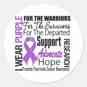 Sticker Rond Cancer pancréatique Je porte un TRIBUT de ruban vi