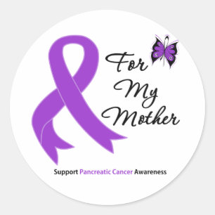 Sticker Rond Cancer pancréatique pour ma mère