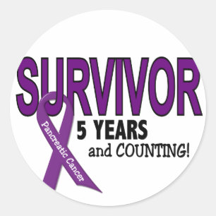 Sticker Rond Cancer pancréatique SURVIVANT DE 5 ANS