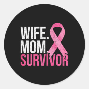 Sticker Rond Cancer Survivante Maman Femme Cadeau du sein Cance