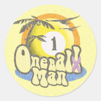Sticker Rond Cancer testiculaire Humour survivant