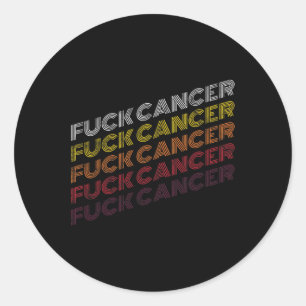 Sticker Rond Cancer Vintage Rétro Sensibilisation au cancer du 