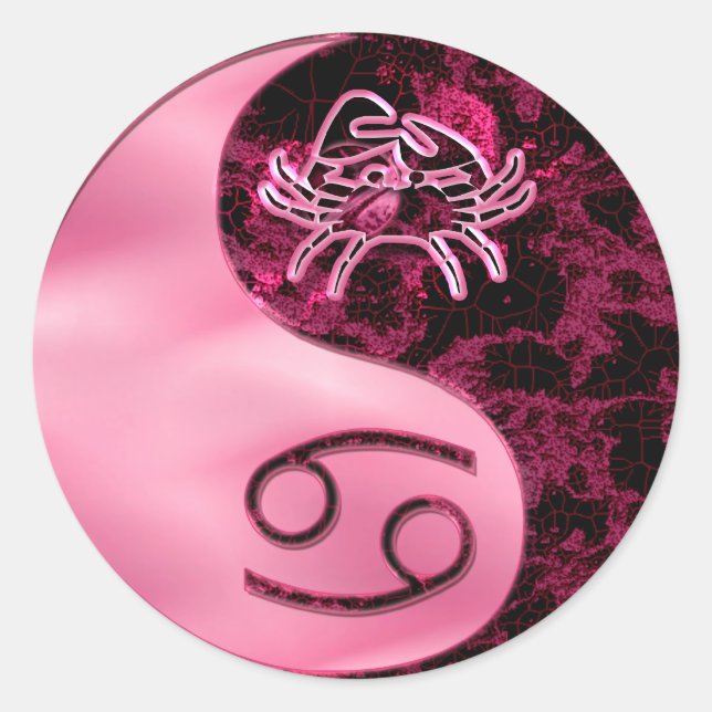 Sticker Rond Cancer Yin Yang (Devant)
