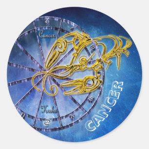 Sticker Rond Cancer Zodiac Astrologie design Horoscope