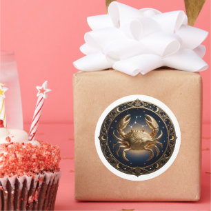 Sticker Rond Cancer Zodiaque Crabe