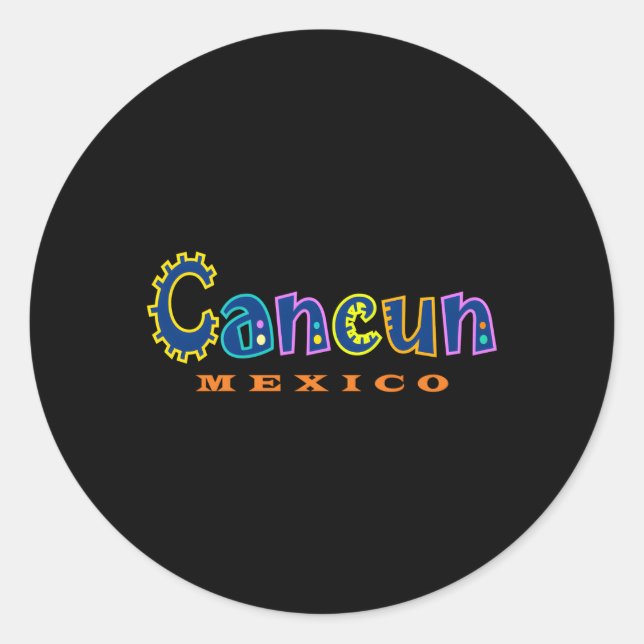 Sticker Rond Cancun Mexique (Devant)