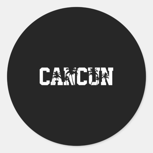 Sticker Rond Cancun Mexique Vacances d'été (Devant)