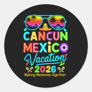 Sticker Rond Cancun mexique vacances plage 2026 voyage correspo