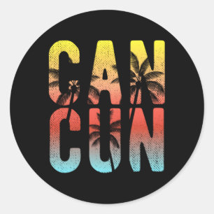 Sticker Rond Cancun Vacances