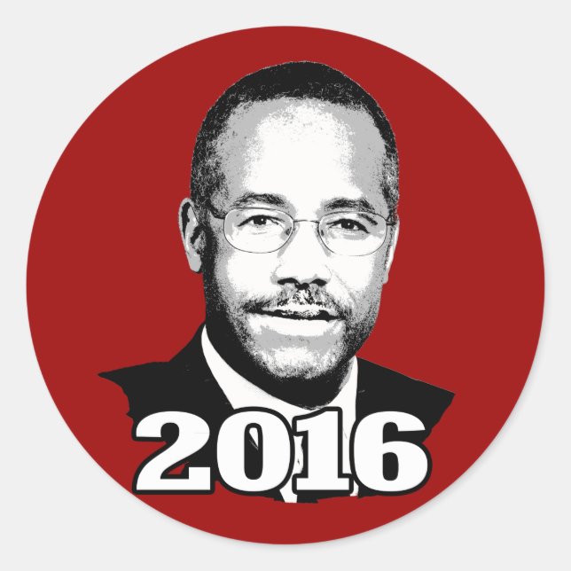 STICKER ROND CANDIDAT 2016 DE BEN CARSON (Devant)