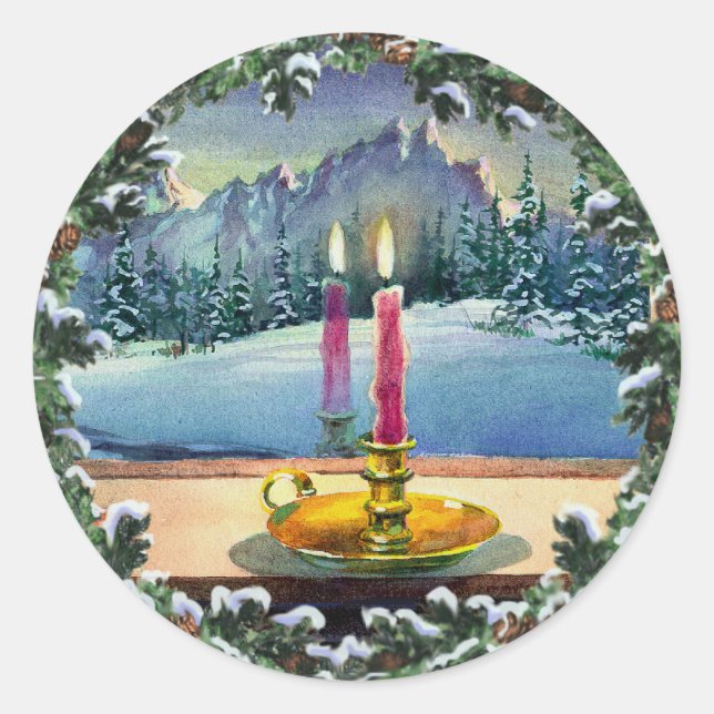 Sticker Rond CANDLE & WREATE par SHARON SHARPE (Devant)
