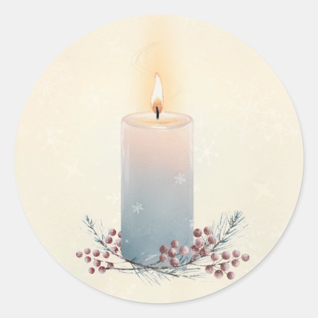 Sticker Rond Candlelight Christmas Sympathy Envelope Gift  (Devant)