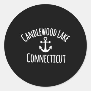 Sticker Rond Candlewood Lake Connecticut Voile Naissance Ancre