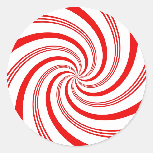 Sticker Rond Candy Cane Twirl (Devant)