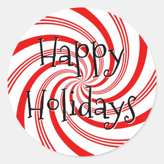 Sticker Rond Candy Cane Twirl (Devant)