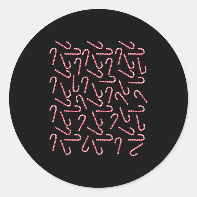 Sticker Rond Candy Canes Shirt For Women Kids Men Candy Cane Ch (Devant)