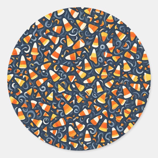 Sticker Rond Candy Corn Amusant (Devant)