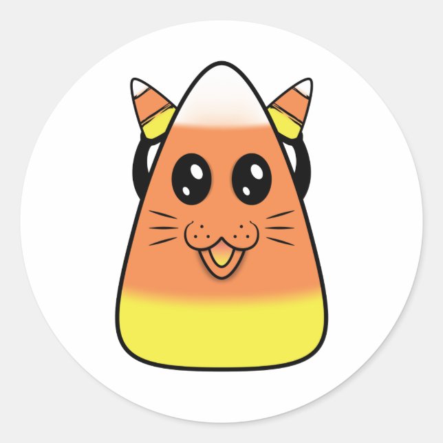 Sticker Rond Candy Corn Kitty (Devant)
