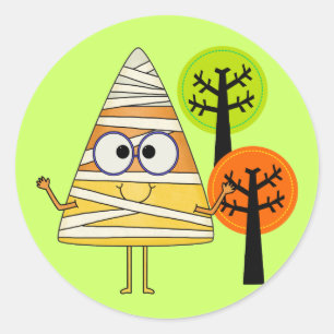 Sticker Rond Candy Corn maman Halloween