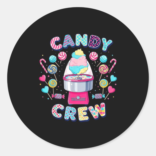 Sticker Rond Candy Crew Candy Party Land Costume Women Kids  (Devant)