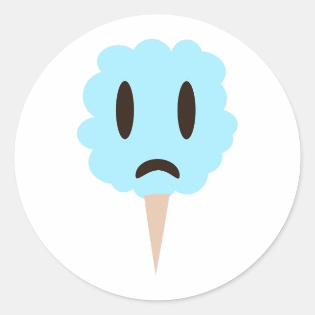 Sticker Rond Candy en coton bleu (Devant)