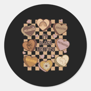 Sticker Rond Candy Heart Black History Mois African American W