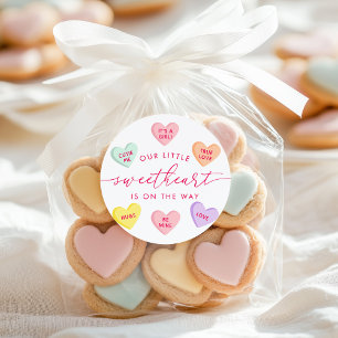Sticker Rond Candy Hearts Baby Shower Notre Petit Chéri