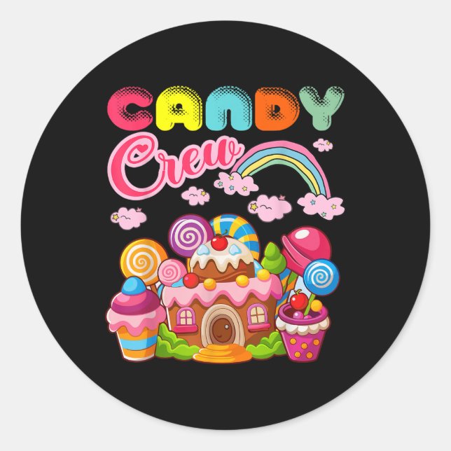 Sticker Rond Candy Land Candy Décorations d'équipage Sweetie Ca (Devant)
