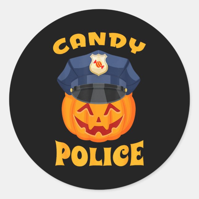 Sticker Rond Candy Lice Halloween Party Trick Or Treat Security (Devant)
