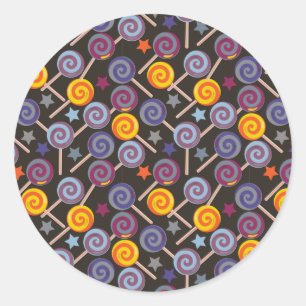 Sticker Rond Candy pattern Lollies 1lipop