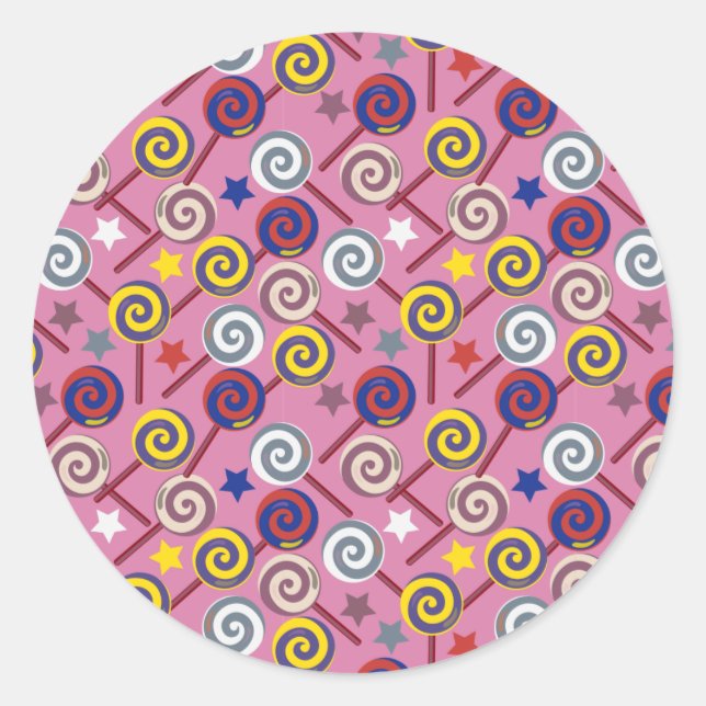 Sticker Rond Candy pattern | Lollies pattern | lollipop 7 (Devant)