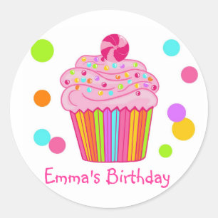 Sticker Rond Candy Surprise Cupcake