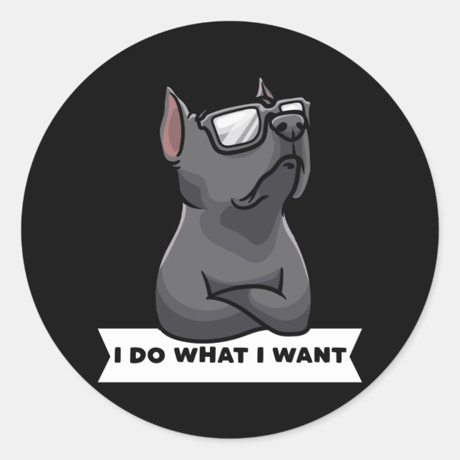 Sticker Rond Cane Corso Italiano Chien têtu (Devant)