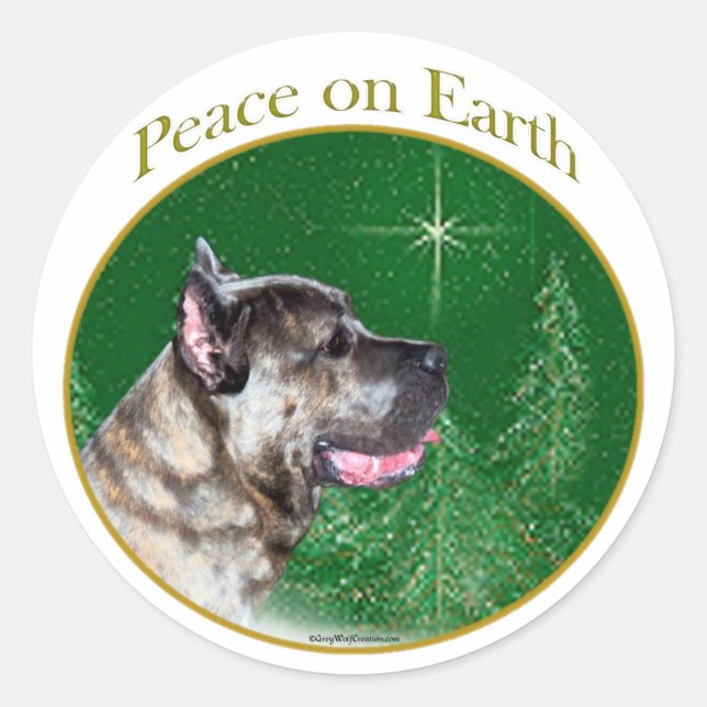 Sticker Rond Cane Corso Peace (Devant)