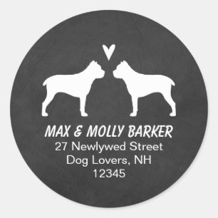 Sticker Rond Cane Corso Silhouettes Adresse de retour
