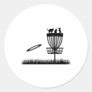 Sticker Rond Cane De Golf Esquissé Avec Des Chats - Disque De G