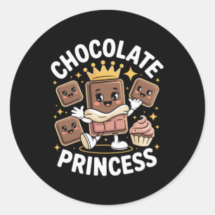 Sticker Rond Canette de royauté au chocolat adorable mignonne e