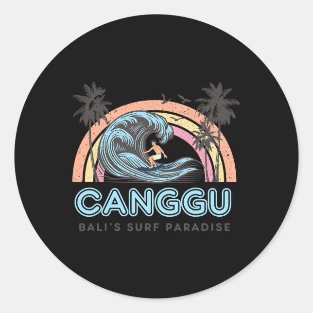 Sticker Rond Canguu - Li's Surf Paradise - Indonesia Surfing Fa (Devant)