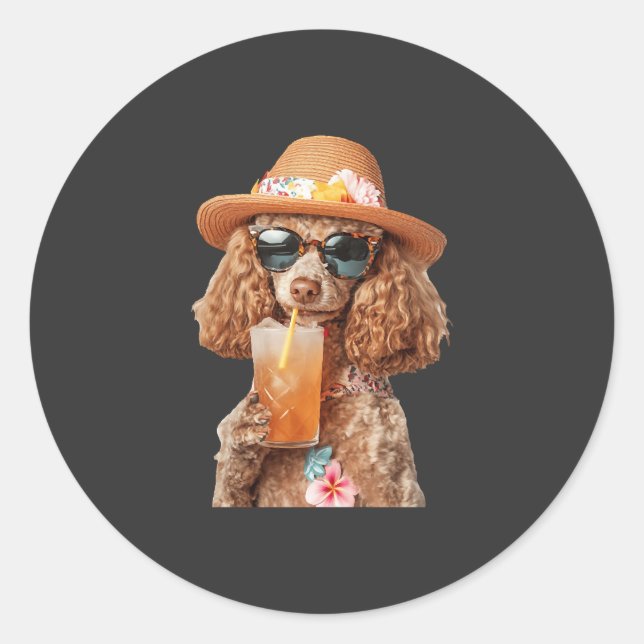 Sticker Rond Caniche (Devant)