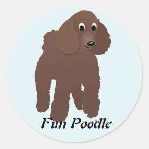 Sticker Rond Caniche 3 de bande dessinée
