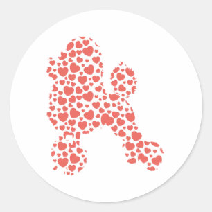 Sticker Rond Caniche miniature
