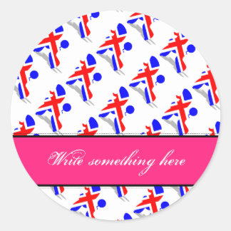 Sticker Rond Caniches Patriotiques