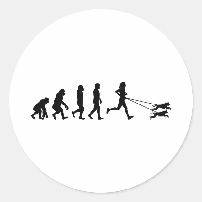 Sticker Rond Canicross Trail Runner Chien Sport Évolution (Devant)
