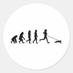 Sticker Rond Canicross Trail Runner Chien Sport Évolution