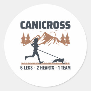 Sticker Rond Canicross Trail Runner Dog Sport Outdoor