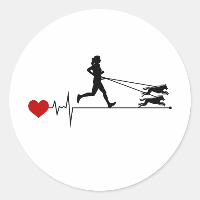 Sticker Rond Canicross Trail Runner Dog Sport Outdoor (Devant)