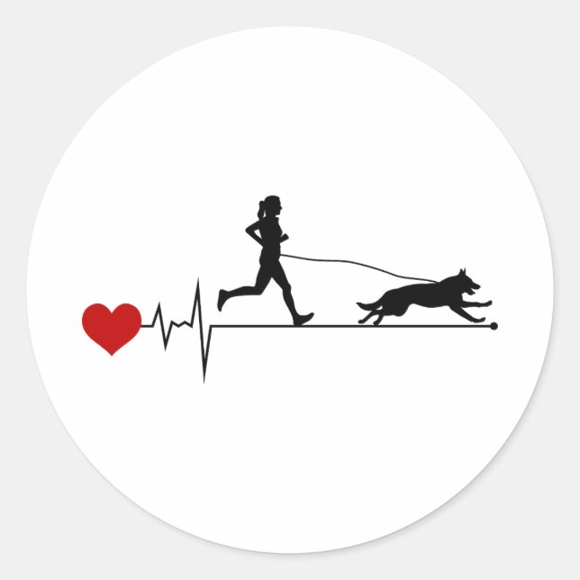 Sticker Rond Canicross Trail Runner Dog Sport Outdoor (Devant)