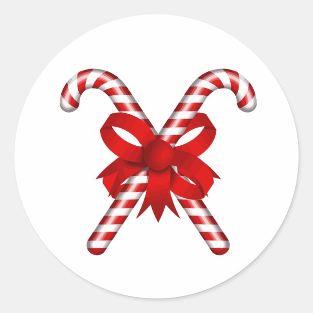 Sticker Rond Canne de bonbon (Devant)