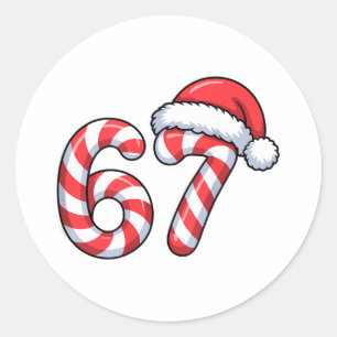 Sticker Rond Canne de bonbon fondue 6 7 Goutte de glace Mème 6